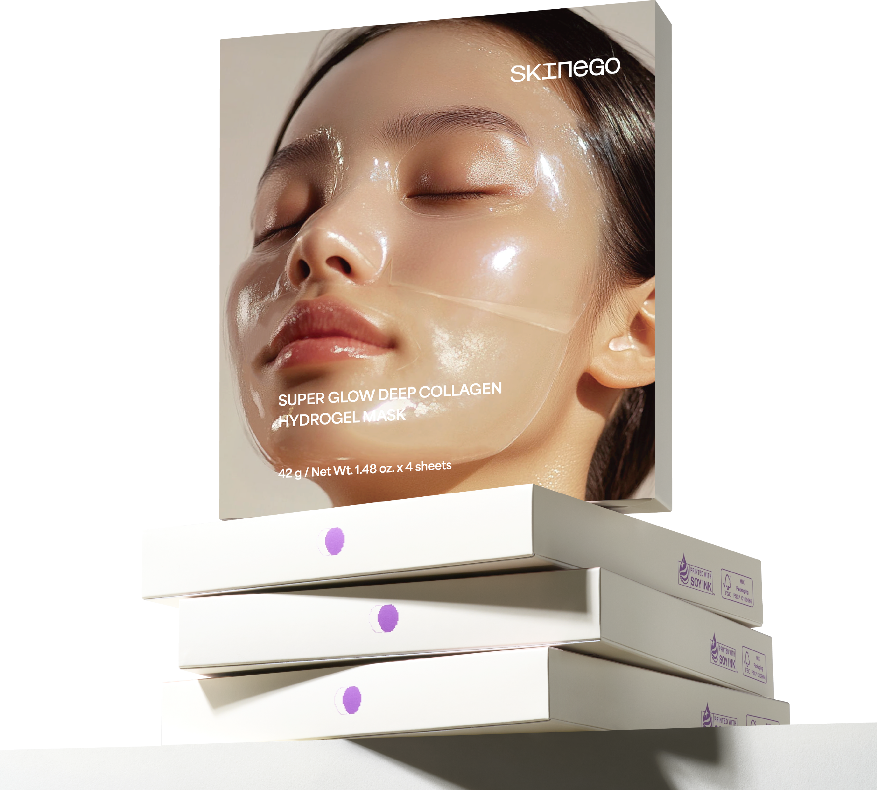[Skinego] Super Glow Deep Collagen Hydrogel Mask 8ea
